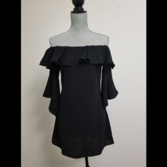Lulu's black off the shoulder dress - Picture 4 of 4